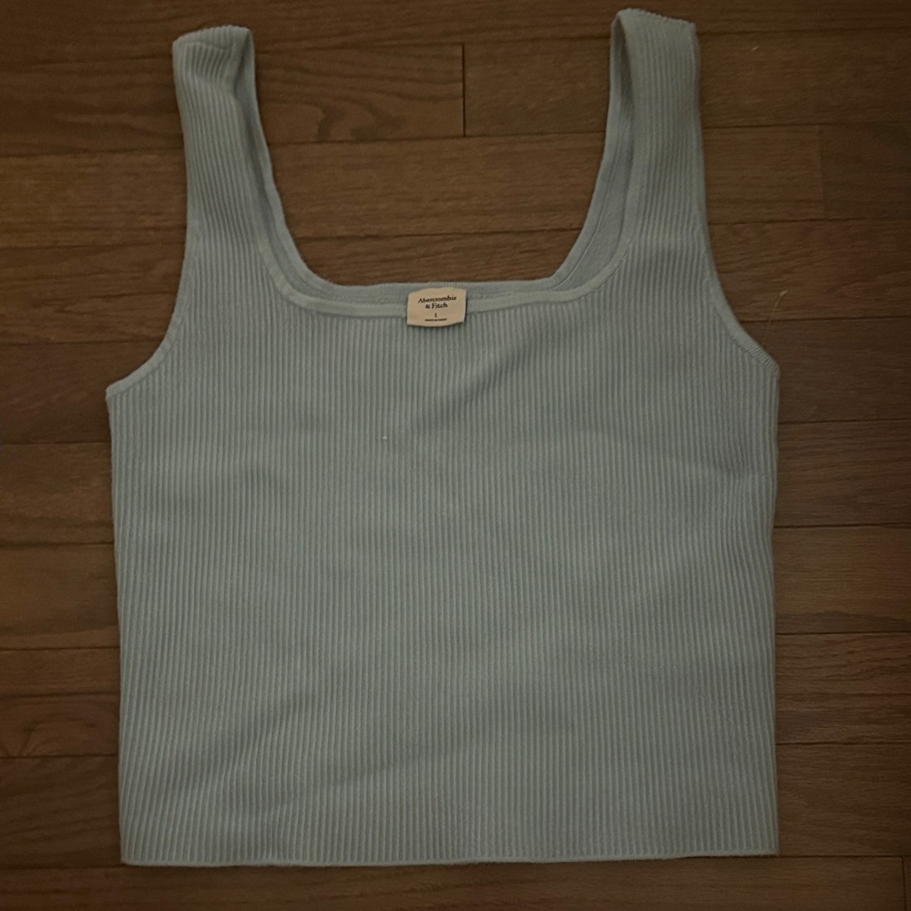 Abercrombie & Fitch Light Blue Ribbed Tank Top